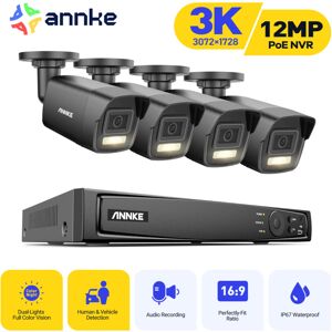 Annke - Kit Camara De Vigilancia Exterior Smart Luz Dual Con 4 Cámaras 5mp Visión Nocturna Alarma E-mail Sistema De Cámara App/pc Remoto Annke - Kit Camara De Vigilancia Exterior Smart Luz Dual Con 4 Cámaras 5mp Visión Nocturna Alarma E-mail Sistema De Cámara App/pc Remoto