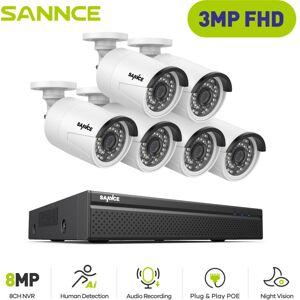 Kit De Videovigilancia Exteriores 3mp Sannce 6 Ip Cámaras Visión Nocturna Inteligente Infrarrojos Detección Movimiento, Sistema De Cámaras De Seguridad Cable Kit De Videovigilancia Exteriores 3mp Sannce 6 Ip Cámaras Visión Nocturna Inteligente Infrarrojos Detección Movimiento, Sistema De Cámaras De Seguridad Cable