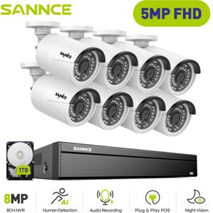 ANNKE Sannce Sistema De Cámaras Cctv Cable Poe,16 Canales Cámara De Seguridad Poe De 5mp× 8,grabación 24/7 Visión Nocturna,1tb Hdd ANNKE Sannce Sistema De Cámaras Cctv Cable Poe,16 Canales Cámara De Seguridad Poe De 5mp× 8,grabación 24/7 Visión Nocturna,1tb Hdd