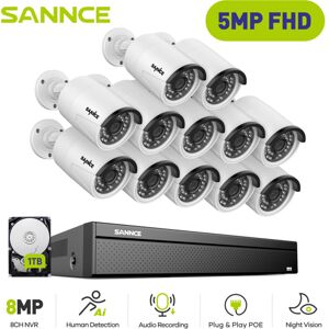 ANNKE Sannce Sistema De Cámaras Cctv Cable Poe,16 Canales Cámara De Seguridad Poe De 5mp×12,grabación 24/7 Visión Nocturna,1tb Hdd ANNKE Sannce Sistema De Cámaras Cctv Cable Poe,16 Canales Cámara De Seguridad Poe De 5mp×12,grabación 24/7 Visión Nocturna,1tb Hdd