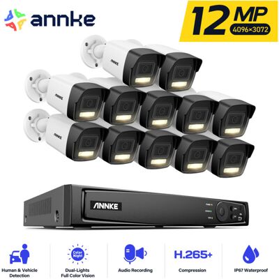 12mp Kit De Videovigilancia Poe 16 Canales,detección Inteligente De Personas Vehículos, Cámara Ip Poe Exteriores Impermeable 12x12mp, Grabación 24/7, Visión Nocturna Color - Annke 12mp Kit De Videovigilancia Poe 16 Canales,detección Inteligente De Personas Vehículos, Cámara Ip Poe Exteriores Impermeable 12x12mp, Grabación 24/7, Visión Nocturna Color - Annke