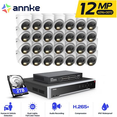 12mp Kit De Cámara Seguridad Exteriores,32ch Nvr 28 Cámara Poe Visión Nocturna App/pc Remoto Detección Movimiento Kit De Videovigilancia,2tb Hdd - Annke 12mp Kit De Cámara Seguridad Exteriores,32ch Nvr 28 Cámara Poe Visión Nocturna App/pc Remoto Detección Movimiento Kit De Videovigilancia,2tb Hdd - Annke