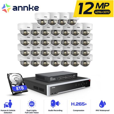 Annke - 12mp Kit De Cámara Seguridad Cable,32ch Nvr 32 Cámara Poe Visión Nocturna Detección Movimiento Kit De Videovigilancia App/pc Remoto,8tb Hdd Annke - 12mp Kit De Cámara Seguridad Cable,32ch Nvr 32 Cámara Poe Visión Nocturna Detección Movimiento Kit De Videovigilancia App/pc Remoto,8tb Hdd