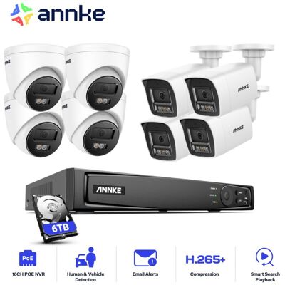 12mp Kits De Videovigilancia Exterior,16ch Nvr Con 8x12mp Cámara Ip Poe Visión Nocturna Color Detección Movimiento 4 Tower+4 Balle,6tb Hdd - Annke 12mp Kits De Videovigilancia Exterior,16ch Nvr Con 8x12mp Cámara Ip Poe Visión Nocturna Color Detección Movimiento 4 Tower+4 Balle,6tb Hdd - Annke