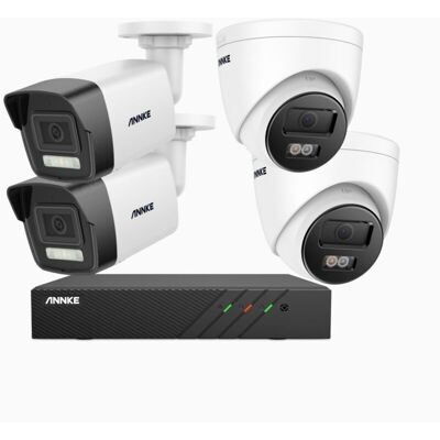 Annke - 5mp Poe Sistema De Seguridad 8ch Nvr 2 Cámara Bullet Y 2 Cámara Tower Visión Nocturna A Color,1tb Hdd Annke - 5mp Poe Sistema De Seguridad 8ch Nvr 2 Cámara Bullet Y 2 Cámara Tower Visión Nocturna A Color,1tb Hdd