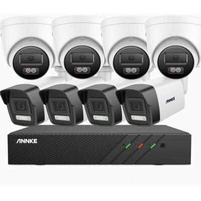 5mp Poe Sistema De Seguridad 8ch Nvr 4 Cámara Bullet Y 4 Cámara Tower Visión Nocturna A Color,4tb Hdd - Annke 5mp Poe Sistema De Seguridad 8ch Nvr 4 Cámara Bullet Y 4 Cámara Tower Visión Nocturna A Color,4tb Hdd - Annke