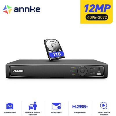Cámara Cctv Poe De 8 Canales 12mp,grabador De Video 8 Canales Y 12mp Poe, Compatible 8 Cámaras De Seguridad Ip 12mp, Disco Duro De 1 Tb - Annke Cámara Cctv Poe De 8 Canales 12mp,grabador De Video 8 Canales Y 12mp Poe, Compatible 8 Cámaras De Seguridad Ip 12mp, Disco Duro De 1 Tb - Annke