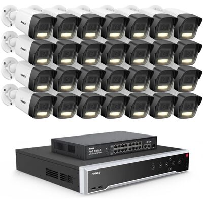 3k Cámara De Seguridad Exterior, 32ch Nvr 28 Cámara Ip Poe Detección De Personas Vehículos, Visión Nocturna Color, Kit De Videovigilancia,8tb Hdd - Annke 3k Cámara De Seguridad Exterior, 32ch Nvr 28 Cámara Ip Poe Detección De Personas Vehículos, Visión Nocturna Color, Kit De Videovigilancia,8tb Hdd - Annke