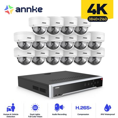 Kit De Videovigilancia Cable,32ch Nvr 16× Cámara Ip Poe Visión Nocturna Color App/pc Remote Kit De Videovigilancia - Annke Kit De Videovigilancia Cable,32ch Nvr 16× Cámara Ip Poe Visión Nocturna Color App/pc Remote Kit De Videovigilancia - Annke