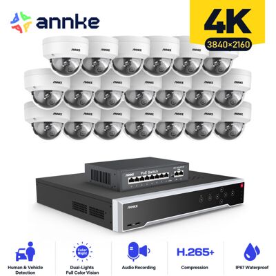 Annke - Kit De Videovigilancia Cable,32ch Nvr 20× Cámara Ip Poe Visión Nocturna Color App/pc Remote Kit De Videovigilancia Annke - Kit De Videovigilancia Cable,32ch Nvr 20× Cámara Ip Poe Visión Nocturna Color App/pc Remote Kit De Videovigilancia