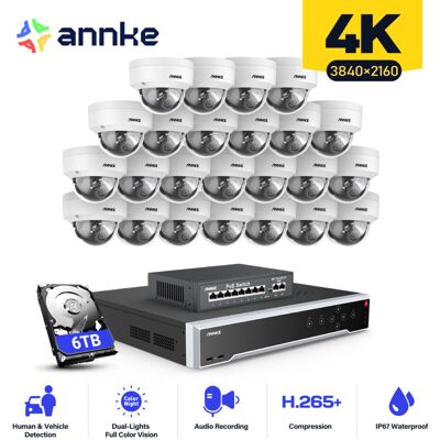 Kit De Videovigilancia Cable,32ch Nvr 24× Cámara Ip Poe Visión Nocturna Color App/pc Remote Kit De Videovigilancia,6tb Hdd - Annke Kit De Videovigilancia Cable,32ch Nvr 24× Cámara Ip Poe Visión Nocturna Color App/pc Remote Kit De Videovigilancia,6tb Hdd - Annke