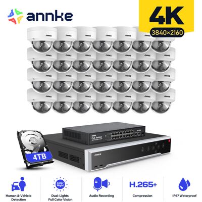 Kit De Videovigilancia Cable,32ch Nvr 28× Cámara Ip Poe Visión Nocturna Color App/pc Remote Kit De Videovigilancia,4tb Hdd - Annke Kit De Videovigilancia Cable,32ch Nvr 28× Cámara Ip Poe Visión Nocturna Color App/pc Remote Kit De Videovigilancia,4tb Hdd - Annke