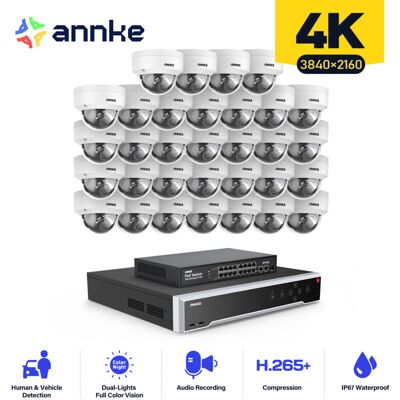 Kit De Videovigilancia Cable,32ch Nvr 32× Cámara Ip Poe Visión Nocturna Color App/pc Remote Kit De Videovigilancia - Annke Kit De Videovigilancia Cable,32ch Nvr 32× Cámara Ip Poe Visión Nocturna Color App/pc Remote Kit De Videovigilancia - Annke