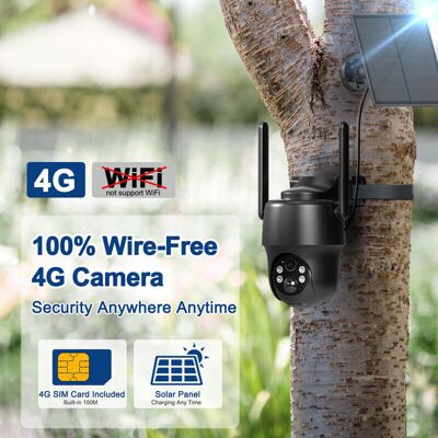 Anran - Cámaras De Videovigilancia Exteriores 3g/4g Lte Cámara Vigilancia Con Bateria, Tarjeta Sim+32gb Tarjeta Sd, 2k 360° Ptz Solar Cámara, Detección De Humana, Visión Nocturna Color, G1 Negro Anran - Cámaras De Videovigilancia Exteriores 3g/4g Lte Cámara Vigilancia Con Bateria, Tarjeta Sim+32gb Tarjeta Sd, 2k 360° Ptz Solar Cámara, Detección De Humana, Visión Nocturna Color, G1 Negro