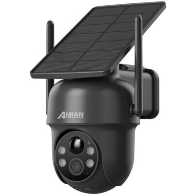 Anran Cámara De Vigilancia Wifi Exterior Inalámbrica 5mp, Panel Solar Integrado, Cámara Ip A Batería, Visión Nocturna En Color, Detección Humana, Audio Bidireccional, Sirena De Alarma, Q4 Max Negro Anran Cámara De Vigilancia Wifi Exterior Inalámbrica 5mp, Panel Solar Integrado, Cámara Ip A Batería, Visión Nocturna En Color, Detección Humana, Audio Bidireccional, Sirena De Alarma, Q4 Max Negro