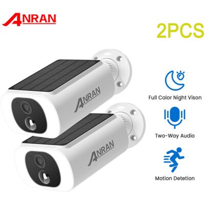 Cámara De Vigilancia Exterior Inalámbrica Wifi Solar, 3mp, Audio Bidireccional, Detección De Movimiento Pir, Compatible Con Alexa Anran C3 - 2 Unidades Cámara De Vigilancia Exterior Inalámbrica Wifi Solar, 3mp, Audio Bidireccional, Detección De Movimiento Pir, Compatible Con Alexa Anran C3 - 2 Unidades