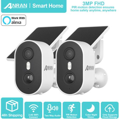 Anran - Cámaras De Videovigilancia Interiores Y Exteriores Paquete De 2 Cámaras Inalámbricas Para Exteriores, Cámara De Vigilancia Wifi 2k Cámaras Alimentadas Por Batería Con Foco, C2-2pcs Anran - Cámaras De Videovigilancia Interiores Y Exteriores Paquete De 2 Cámaras Inalámbricas Para Exteriores, Cámara De Vigilancia Wifi 2k Cámaras Alimentadas Por Batería Con Foco, C2-2pcs
