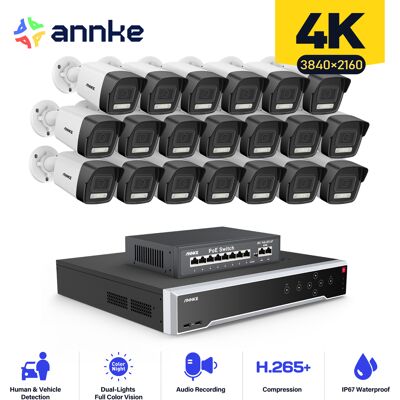 Annke - Cámara De Seguridad Exterior,32ch Nvr 20× Cámara Poe Detección Movimiento Visión Nocturna Kit De Videovigilancia Annke - Cámara De Seguridad Exterior,32ch Nvr 20× Cámara Poe Detección Movimiento Visión Nocturna Kit De Videovigilancia