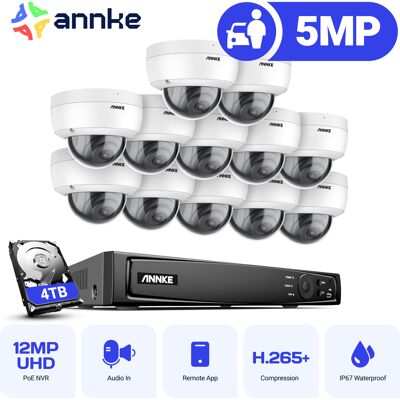 Sistema De Videovigilancia Nvr 12 × Cámara Inteligente Exteriores Sistema De Cámaras De Seguridad Visión Nocturna Detección Movimiento 4tb - Annke Sistema De Videovigilancia Nvr 12 × Cámara Inteligente Exteriores Sistema De Cámaras De Seguridad Visión Nocturna Detección Movimiento 4tb - Annke
