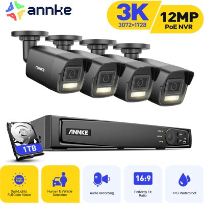 Annke - Kit Camara De Vigilancia Exterior Smart Luz Dual Con 4 Cámaras 5mp Visión Nocturna Alarma E-mail Sistema De Cámara App/pc Remoto 1tb Annke - Kit Camara De Vigilancia Exterior Smart Luz Dual Con 4 Cámaras 5mp Visión Nocturna Alarma E-mail Sistema De Cámara App/pc Remoto 1tb