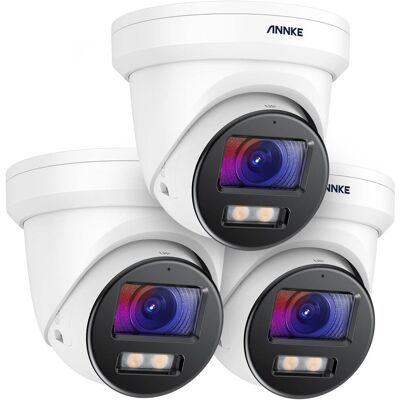 4k Cámara De Seguridad Ip Poe Exterior Color Visión Nocturna Domo Impermeable Ip67,3pcs - Annke 4k Cámara De Seguridad Ip Poe Exterior Color Visión Nocturna Domo Impermeable Ip67,3pcs - Annke