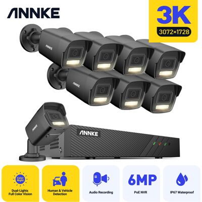 Annke - 3K Kit de Videovigilancia PoE 8CH nvr 8X 5MP Cámara de Doble Luz Sistema Seguridad PoE Detección Inteligente Personas Vehículos - Security System Annke - 3K Kit de Videovigilancia PoE 8CH nvr 8X 5MP Cámara de Doble Luz Sistema Seguridad PoE Detección Inteligente Personas Vehículos - Security System