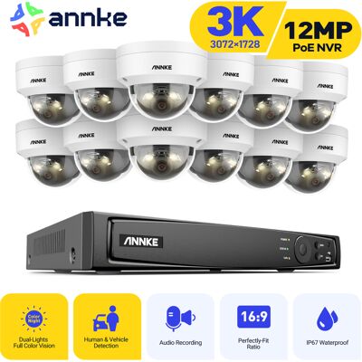 Annke 3k Kit De Videovigilancia Exteriores Cable,16ch Nvr Y 12x5mp Cámara Poe, Luz Dual Inteligente, Detección Personas/vehículos, Color Visión Nocturna Annke 3k Kit De Videovigilancia Exteriores Cable,16ch Nvr Y 12x5mp Cámara Poe, Luz Dual Inteligente, Detección Personas/vehículos, Color Visión Nocturna