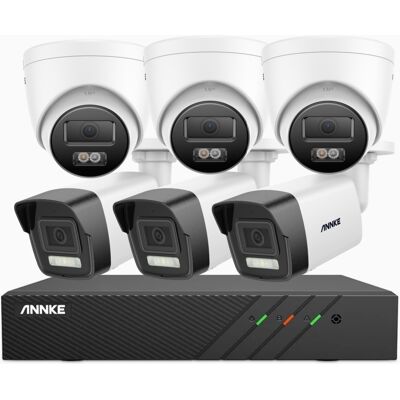5mp Poe Sistema De Seguridad 8ch Nvr 3 Cámara Bullet Y 3 Cámara Tower Visión Nocturna A Color,4tb Hdd - Annke 5mp Poe Sistema De Seguridad 8ch Nvr 3 Cámara Bullet Y 3 Cámara Tower Visión Nocturna A Color,4tb Hdd - Annke