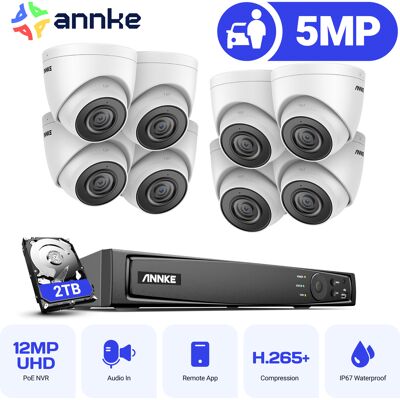 Poe Tower Cámaras De Videovigilancia 6mp Nvr 8x5mp Cámaras Sistema De Cámara Exterior,visión Nocturna 2tb - Annke Poe Tower Cámaras De Videovigilancia 6mp Nvr 8x5mp Cámaras Sistema De Cámara Exterior,visión Nocturna 2tb - Annke