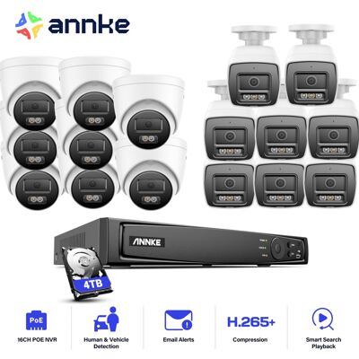 12mp Kits De Videovigilancia Poe Cable,16ch Nvr Con 16x12mp Cámara Detección Movimiento Color Visión Nocturna Grabación 24/7,8 Tower+8 Balle Cámara,4tb Hdd - Annke 12mp Kits De Videovigilancia Poe Cable,16ch Nvr Con 16x12mp Cámara Detección Movimiento Color Visión Nocturna Grabación 24/7,8 Tower+8 Balle Cámara,4tb Hdd - Annke