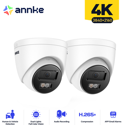 Cámaras de seguridad exteriores 4K ANNKE 2 piezas con visión nocturna - Acceso remoto Cámaras de seguridad exteriores 4K ANNKE 2 piezas con visión nocturna - Acceso remoto