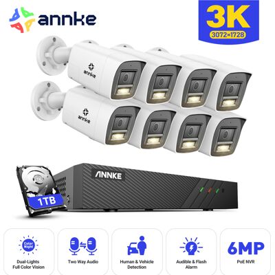 Kit De Videovigilancia Exterior,8×5mp Cámaras Audio Bidireccional,detección Movimiento,color Visión Nocturna,poe App/pc Remoto Sistema De Seguridad 1tb - Annke Kit De Videovigilancia Exterior,8×5mp Cámaras Audio Bidireccional,detección Movimiento,color Visión Nocturna,poe App/pc Remoto Sistema De Seguridad 1tb - Annke