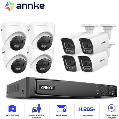 12mp Kits De Videovigilancia Exterior,16ch Nvr Con 8x12mp Cámara Ip Poe Visión Nocturna Color Detección Movimiento 4 Tower+4 Balle - Annke 12mp Kits De Videovigilancia Exterior,16ch Nvr Con 8x12mp Cámara Ip Poe Visión Nocturna Color Detección Movimiento 4 Tower+4 Balle - Annke