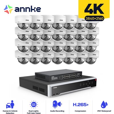 Annke - Kit De Videovigilancia Cable,32ch Nvr 28× Cámara Ip Poe Visión Nocturna Color App/pc Remote Kit De Videovigilancia Annke - Kit De Videovigilancia Cable,32ch Nvr 28× Cámara Ip Poe Visión Nocturna Color App/pc Remote Kit De Videovigilancia
