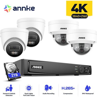4k 16ch Sistema De Cámaras De Seguridad 4 Tower Y 4 Dome Exterior Visión Nocturna Acceso Remoto,2tb Hdd - Annke 4k 16ch Sistema De Cámaras De Seguridad 4 Tower Y 4 Dome Exterior Visión Nocturna Acceso Remoto,2tb Hdd - Annke