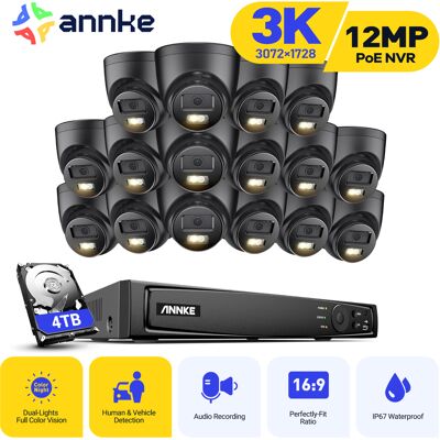 Cámara De Vigilancia Exterior Cable 3k, Kit De Videovigilancia Con Nvr 16 Canales Ip Poe 16x5mp, Visión Nocturna Color, Detección De Personas/vehículos,disco Duro De 4 Tb - Annke Cámara De Vigilancia Exterior Cable 3k, Kit De Videovigilancia Con Nvr 16 Canales Ip Poe 16x5mp, Visión Nocturna Color, Detección De Personas/vehículos,disco Duro De 4 Tb - Annke