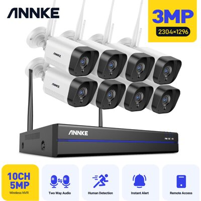 Annke - 3mp Kit De Cámara De Vigilancia Wifi Exterior Ir Visión Nocturna Détection Mouvement Sistema Cámara De Seguridad 8×cámaras Annke - 3mp Kit De Cámara De Vigilancia Wifi Exterior Ir Visión Nocturna Détection Mouvement Sistema Cámara De Seguridad 8×cámaras