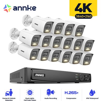 8mp Poe Kit De Cámara De Seguridad Exterior 16 Cámaras Alarma Correo Electrónico Acceso Remoto - Annke 8mp Poe Kit De Cámara De Seguridad Exterior 16 Cámaras Alarma Correo Electrónico Acceso Remoto - Annke