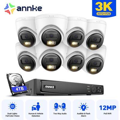 Kit De Cámara De Videovigilancia Exterior 5mp 16ch Con 8 Cámaras Ip,audio Bidireccional,visión Nocturna Ir,detección De Movimiento Inteligente Alerta Email App/pc Remota 4tb - Annke Kit De Cámara De Videovigilancia Exterior 5mp 16ch Con 8 Cámaras Ip,audio Bidireccional,visión Nocturna Ir,detección De Movimiento Inteligente Alerta Email App/pc Remota 4tb - Annke
