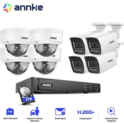 12mp Kits De Videovigilancia Poe,16ch Nvr Con 8x12mp Cámara Exterior Color Visión Nocturna Acceso Remoto Kit Cámaras De Vigilancia 4 Balle+4 Dôme,2tb Hdd - Annke 12mp Kits De Videovigilancia Poe,16ch Nvr Con 8x12mp Cámara Exterior Color Visión Nocturna Acceso Remoto Kit Cámaras De Vigilancia 4 Balle+4 Dôme,2tb Hdd - Annke