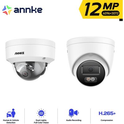 Annke - 12mp Cámara De Seguridad Exterior Visión Nocturna A Color Acceso Remoto Detección De Movimiento,2pcs Annke - 12mp Cámara De Seguridad Exterior Visión Nocturna A Color Acceso Remoto Detección De Movimiento,2pcs