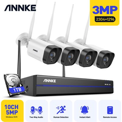 3mp Kit De Cámara De Vigilancia Wifi Exterior Ir Visión Nocturna Détection Mouvement Sistema De Cámaras De Seguridad Vídeo 1tb - Annke 3mp Kit De Cámara De Vigilancia Wifi Exterior Ir Visión Nocturna Détection Mouvement Sistema De Cámaras De Seguridad Vídeo 1tb - Annke