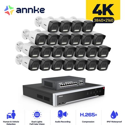 Cámara De Seguridad Exterior,32ch Nvr 24× Cámara Poe Detección Movimiento Visión Nocturna Kit De Videovigilancia - Annke Cámara De Seguridad Exterior,32ch Nvr 24× Cámara Poe Detección Movimiento Visión Nocturna Kit De Videovigilancia - Annke