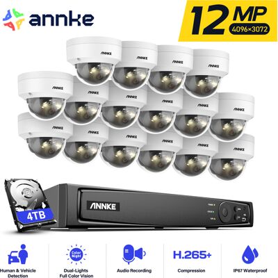 12mp Poe Kit De Videovigilancia,16 X Cámaras Exteriores Color Visión Nocturna Infrarrojos,micrófono Incorporado, Detección Personas/vehículos,24 /7 Sistema De Vigilancia 4tb - Annke 12mp Poe Kit De Videovigilancia,16 X Cámaras Exteriores Color Visión Nocturna Infrarrojos,micrófono Incorporado, Detección Personas/vehículos,24 /7 Sistema De Vigilancia 4tb - Annke