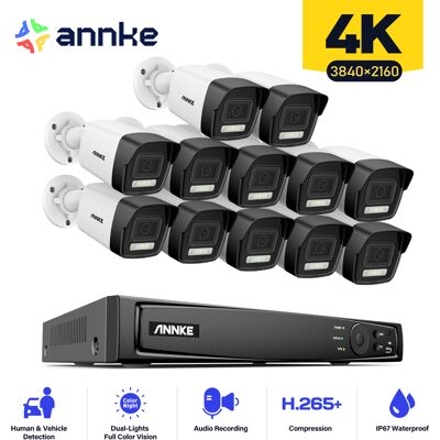 8mp Poe Kit De Cámara De Seguridad Exterior 12 Cámaras Alarma Correo Electrónico Acceso Remoto - Annke 8mp Poe Kit De Cámara De Seguridad Exterior 12 Cámaras Alarma Correo Electrónico Acceso Remoto - Annke