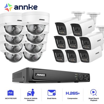 12mp Kits De Videovigilancia Exterior,16ch Nvr Con 16x12mp Cámara Poe Detección Movimiento Color Visión Nocturna 8 Balle+8 Dôme - Annke 12mp Kits De Videovigilancia Exterior,16ch Nvr Con 16x12mp Cámara Poe Detección Movimiento Color Visión Nocturna 8 Balle+8 Dôme - Annke