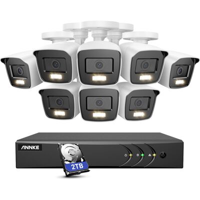 Annke - 8ch Kit De Cámara De Seguridad Dvr 5mp 8 Cámaras Visión Nocturna A Color Alertas Correo Electrónico Detección Movimiento,2tb Hdd Annke - 8ch Kit De Cámara De Seguridad Dvr 5mp 8 Cámaras Visión Nocturna A Color Alertas Correo Electrónico Detección Movimiento,2tb Hdd