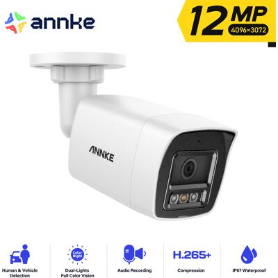 Annke - 12mp Cámaras De Seguridad Exterior Color Visión Nocturna Detección Movimiento Ip Poe Cámara Vigilancia Annke - 12mp Cámaras De Seguridad Exterior Color Visión Nocturna Detección Movimiento Ip Poe Cámara Vigilancia