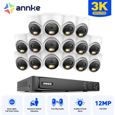 Kit De Cámara De Videovigilancia Exterior 5mp 16ch Con 16 Cámaras Ip,audio Bidireccional,visión Nocturna Ir,detección De Movimiento Inteligente Alerta Email App/pc Remota - Annke Kit De Cámara De Videovigilancia Exterior 5mp 16ch Con 16 Cámaras Ip,audio Bidireccional,visión Nocturna Ir,detección De Movimiento Inteligente Alerta Email App/pc Remota - Annke
