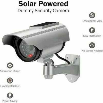 OEM Cámara De Vigilancia Simulada Con Energía Solar, Cámara Domo De Seguridad De Circuito Cerrado Con Luz Led Intermitente Para Uso Doméstico Y Comercial En Exteriores (plateada - 1 Unidad) OEM Cámara De Vigilancia Simulada Con Energía Solar, Cámara Domo De Seguridad De Circuito Cerrado Con Luz Led Intermitente Para Uso Doméstico Y Comercial En Exteriores (plateada - 1 Unidad)